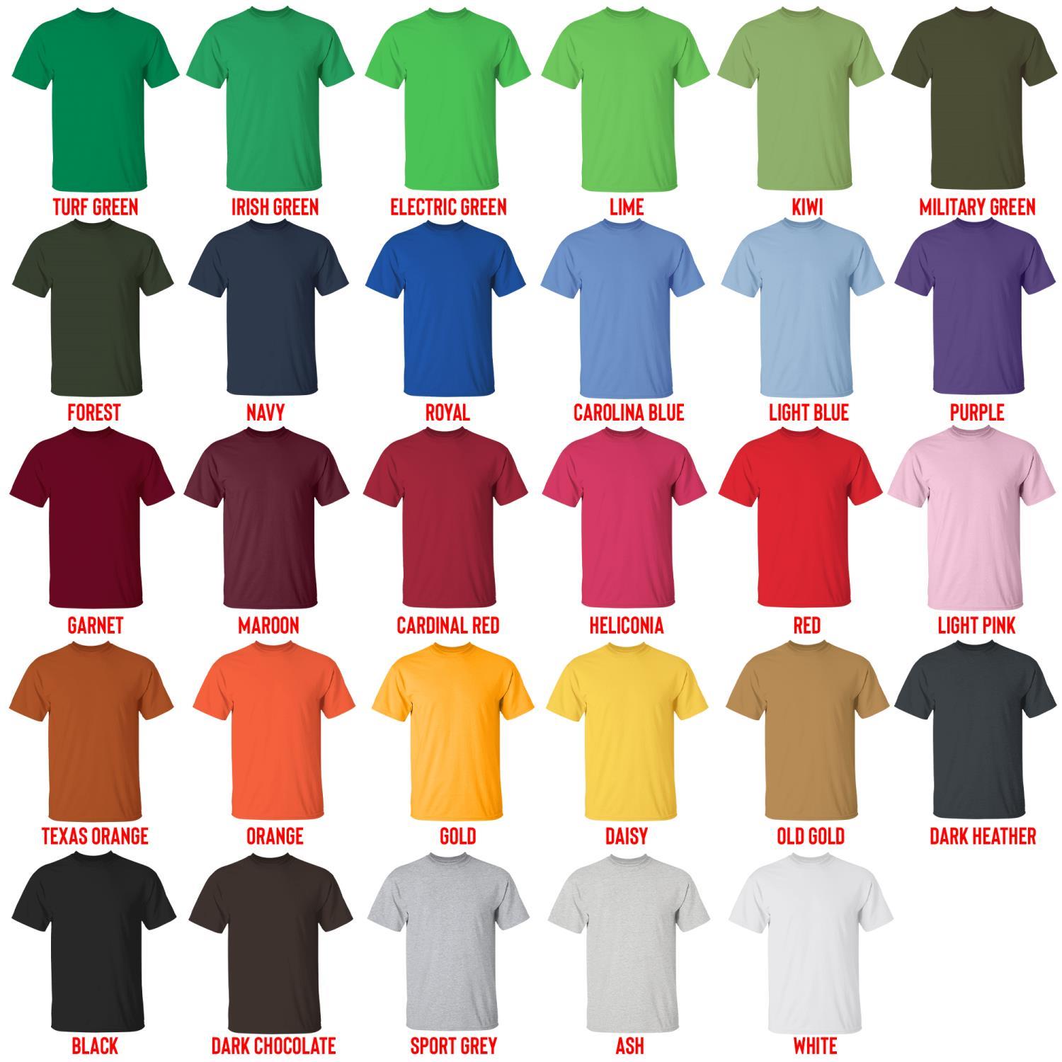 t shirt color chart - Zom 100 Store