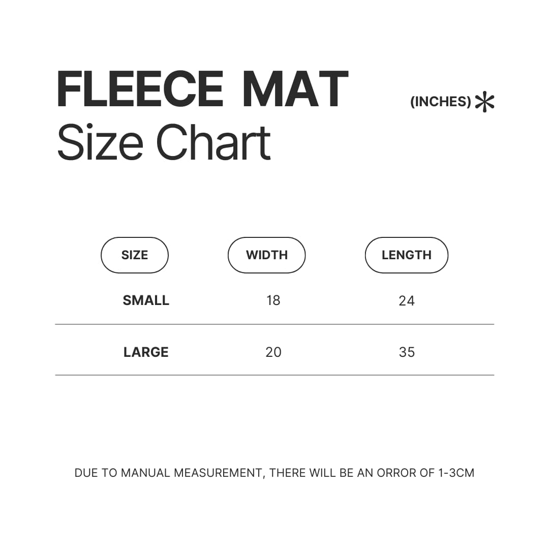 Fleece Mat Size Chart - Zom 100 Store