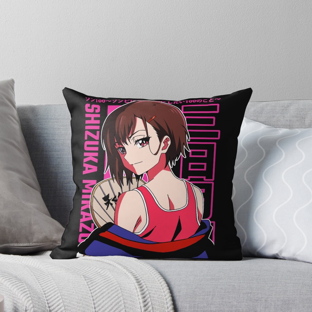 Zom 100 Shizuka Mikazuki Smug Throw Pillow